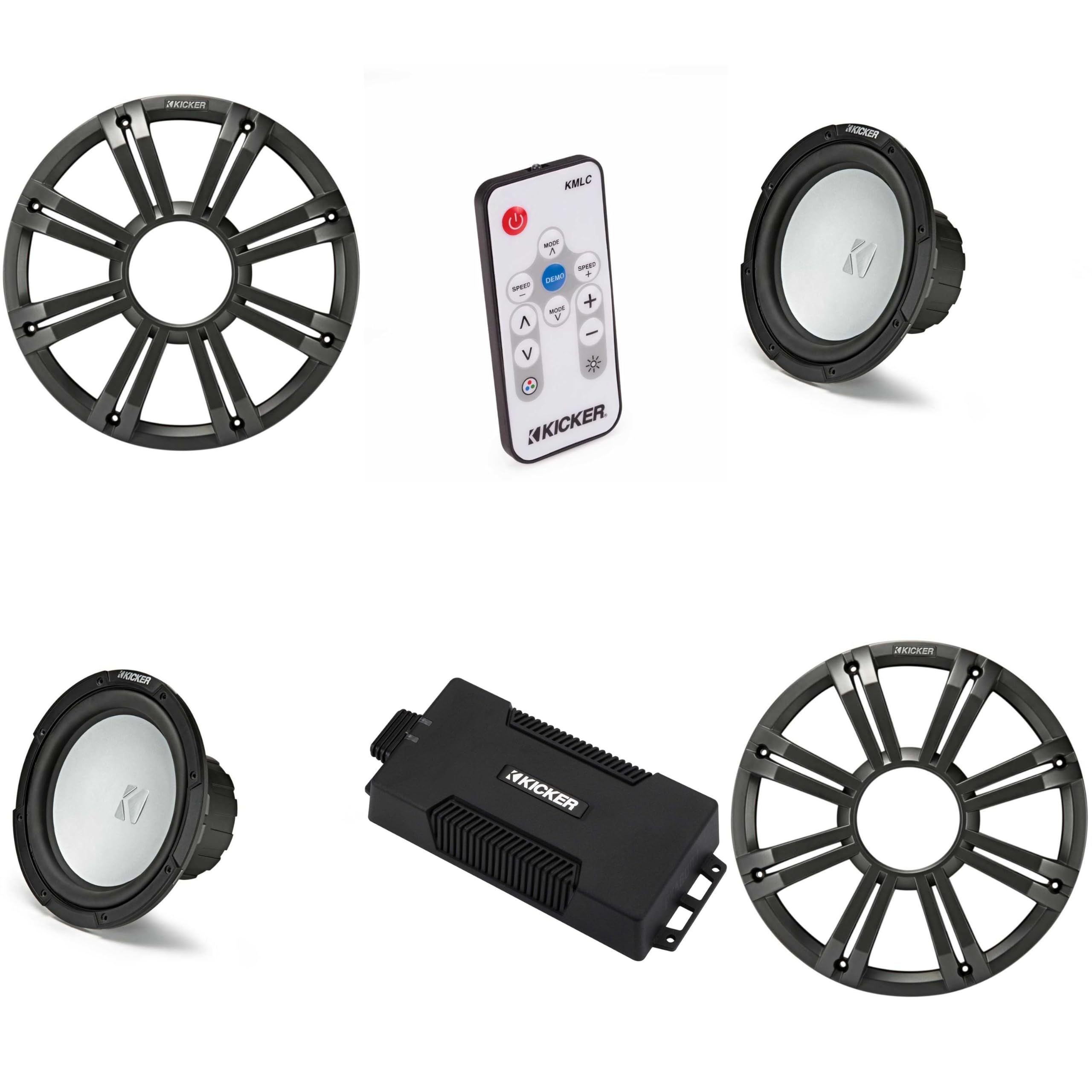 Kicker 48PXA6001 Weatherproof Powersport Mono Amp & (2) 10