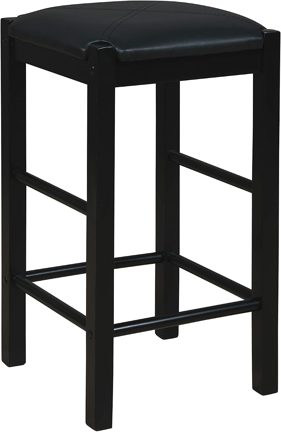 Linon Table and 4 Stools Faux Marble Tavern Set, Black 5pc (AMZN1906)