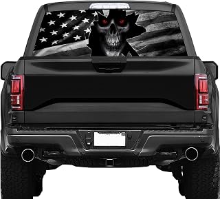 Skull American Flag Rear Window Decal