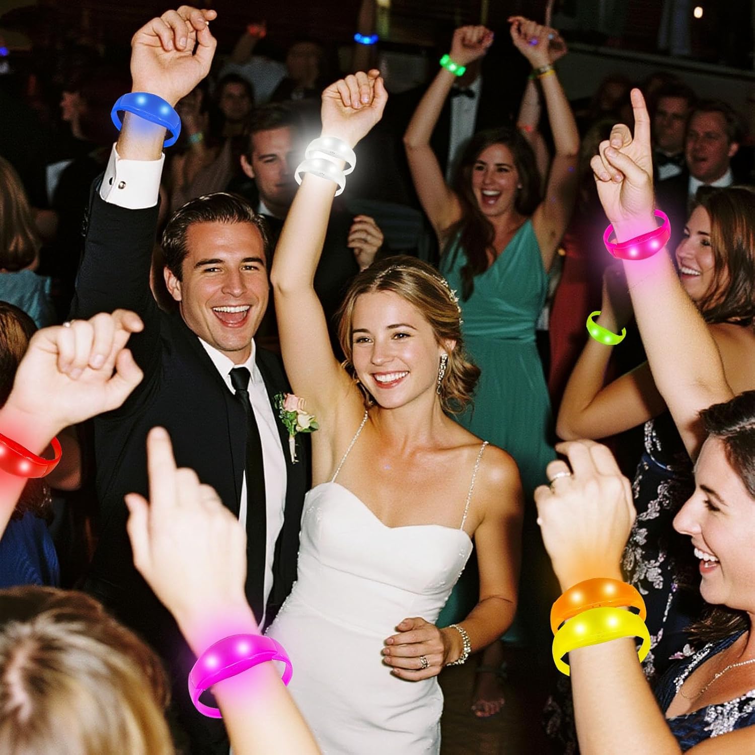 24 Pcs Sound Activated LED Glow Bracelets Light Up Bracelets for Adults Glow in the Dark Bracelets Neon Supplies for Concert - Image 4