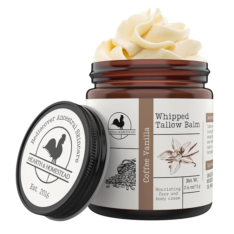 Hearth & Homestead Manteiga corporal batida de sebo bovino Coffee Vanilla, 74 g