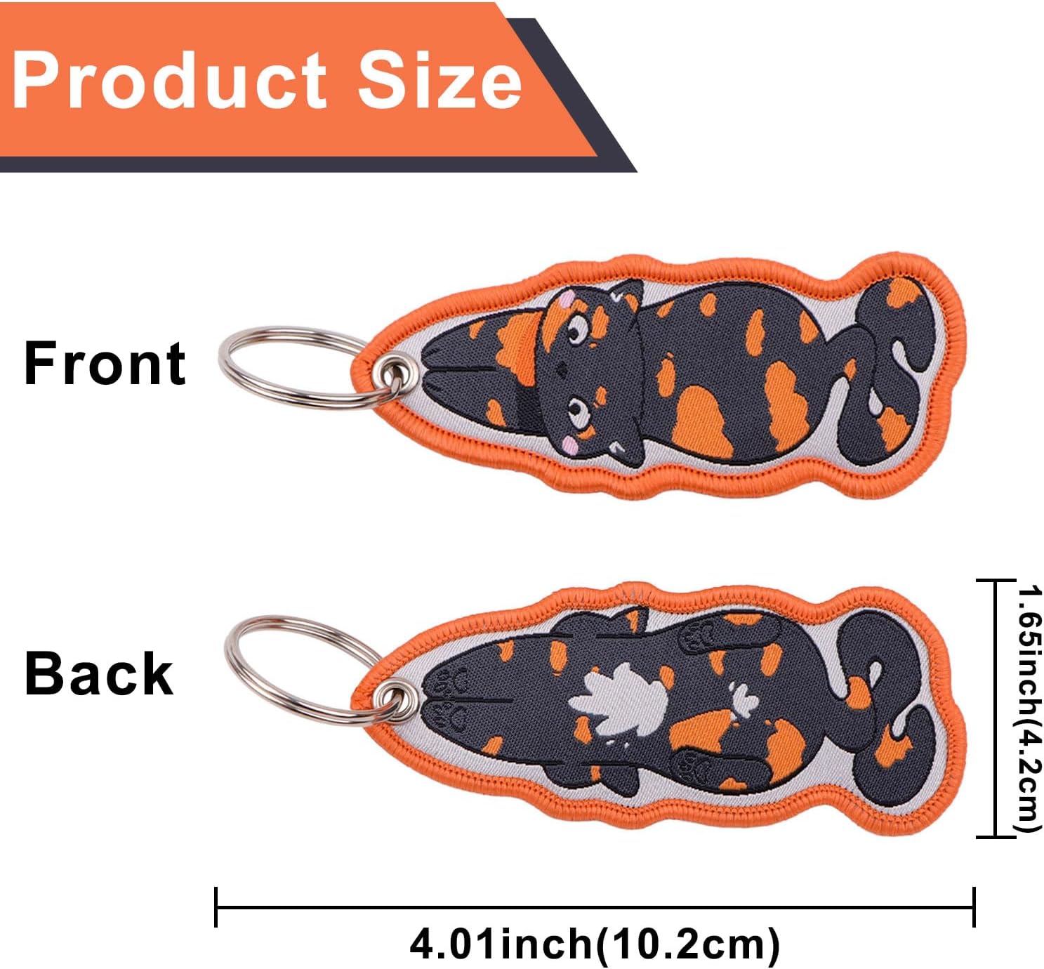 2 Pack Cute Woven Fabric Motorcycle Keychain Tag – Suitable for School, Office, Motorcycles, Cars, Trucks & Backpacks image 4