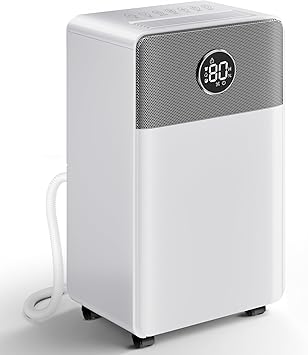 2500 Sq.Ft Dehumidifiers with Drain Hose, Max 42 Pints, Intelligent Humidity Control, 24H Timer, 3 Modes, Child Lock, Auto Defrost, Ideal for RV, Bathroom, Bedroom