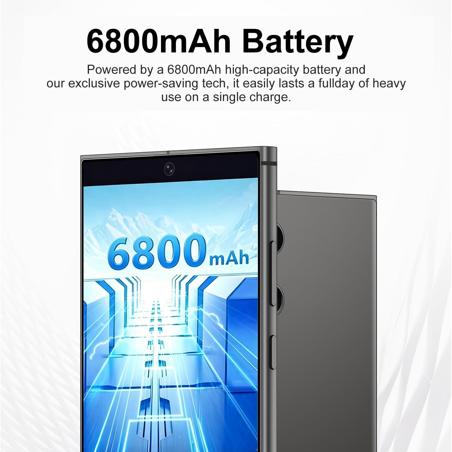 Unlocked Android Cell Phones, X24 Ultra 5G Mobile Phones, Unlocked Smart Phone, 8GB+256GB, 48MP+108MP Camera, 6.8" HD Display, 6800 mAh Battery, Dual SIM/US Version (Midnight Black)