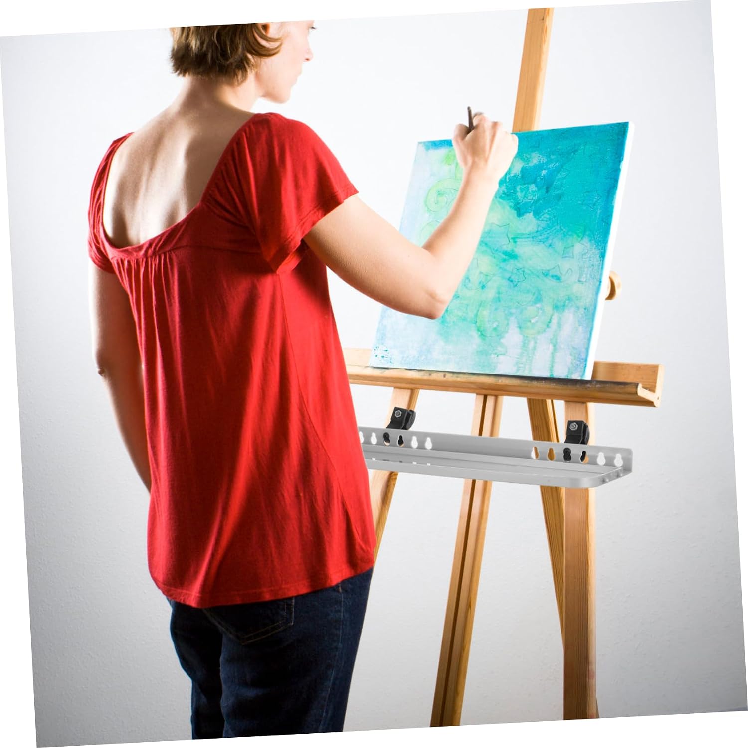 Lightweight Plastic Easel Tray for Painting Students and Artists Detachable Sketch Storage Rack Small Art Easel Holder Hand Crank for Easy Use