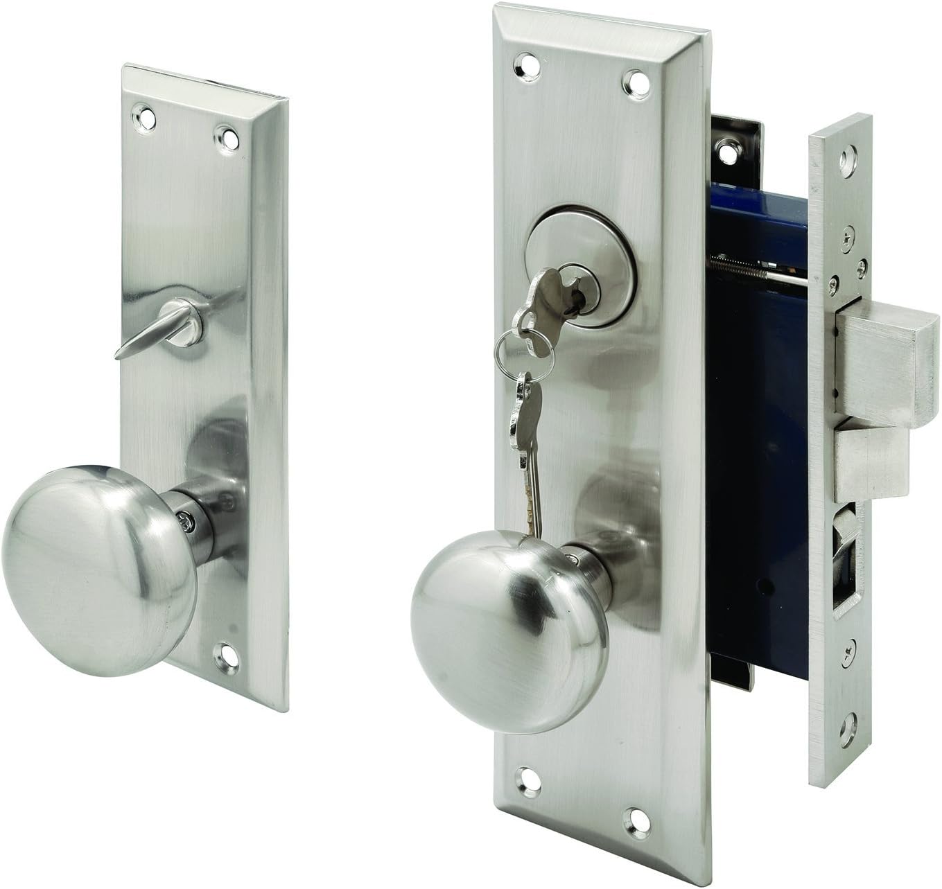 Segal SE 27590 Mortise Lock Set, Satin Nickel, Left Hand, 2-1/2 In. Backset, Surface (Single Pack)