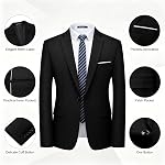 WULFUL 2 Ensemble de pantalons de veste de blazer à un bouton de pièce Slim Fit pour homme