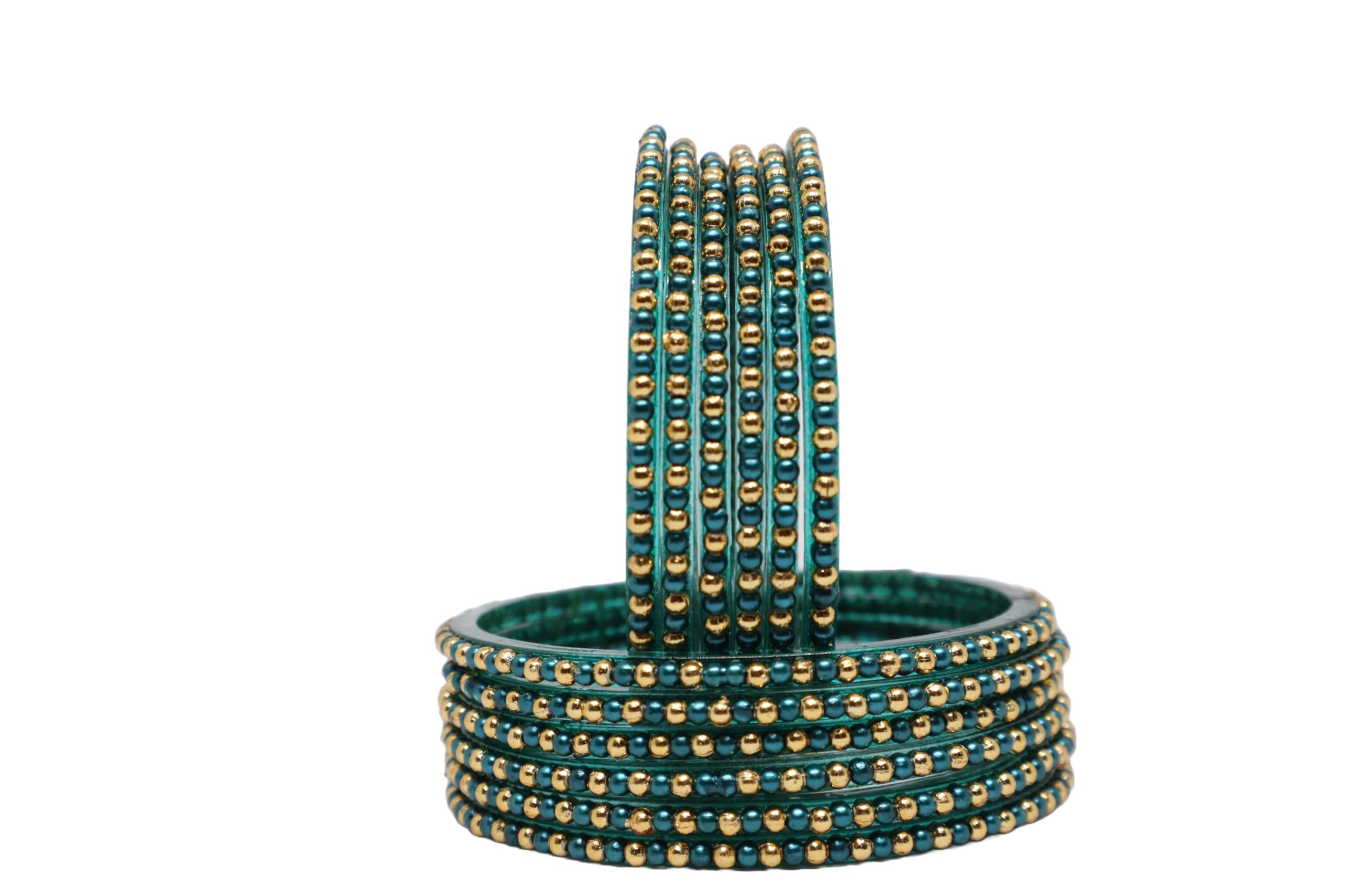 Beautyfull Glass Bangles Beading With colored Beads And Golden Beads For Adult,Women And Girls (Packing Of 12 Bangles) (PEACOCK, 2.6) (B0DCNK4VFQ) Amazon Price History, Amazon Price Tracker