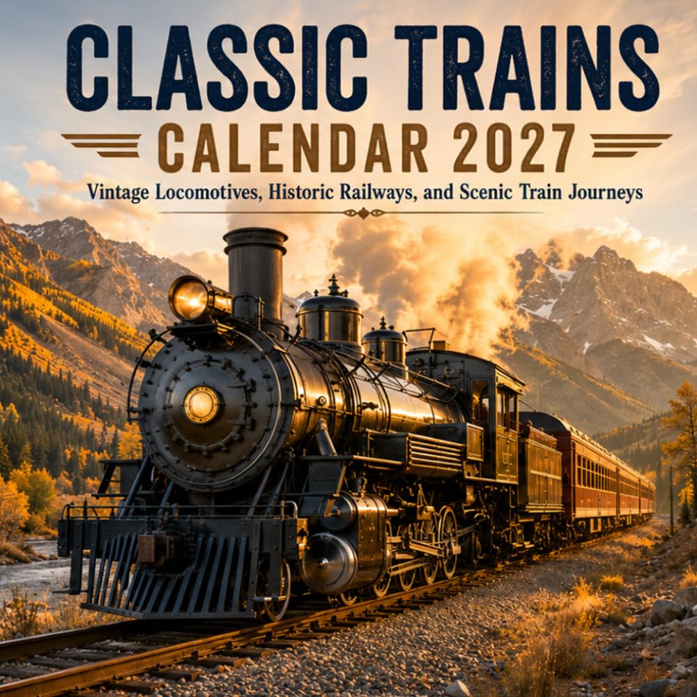 Classic Trains Calendar 2027: Vintage Locomotives, Historic Railways, and Scenic Train