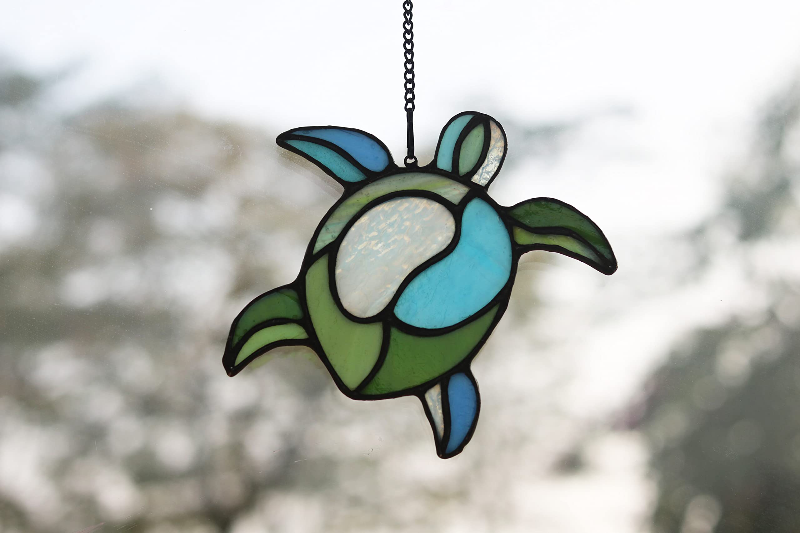 Meeresschildkröten-Sonnenfänger – Buntglas-Dekoration Für Fenster, Innen & Außen, 15,2 Cm
