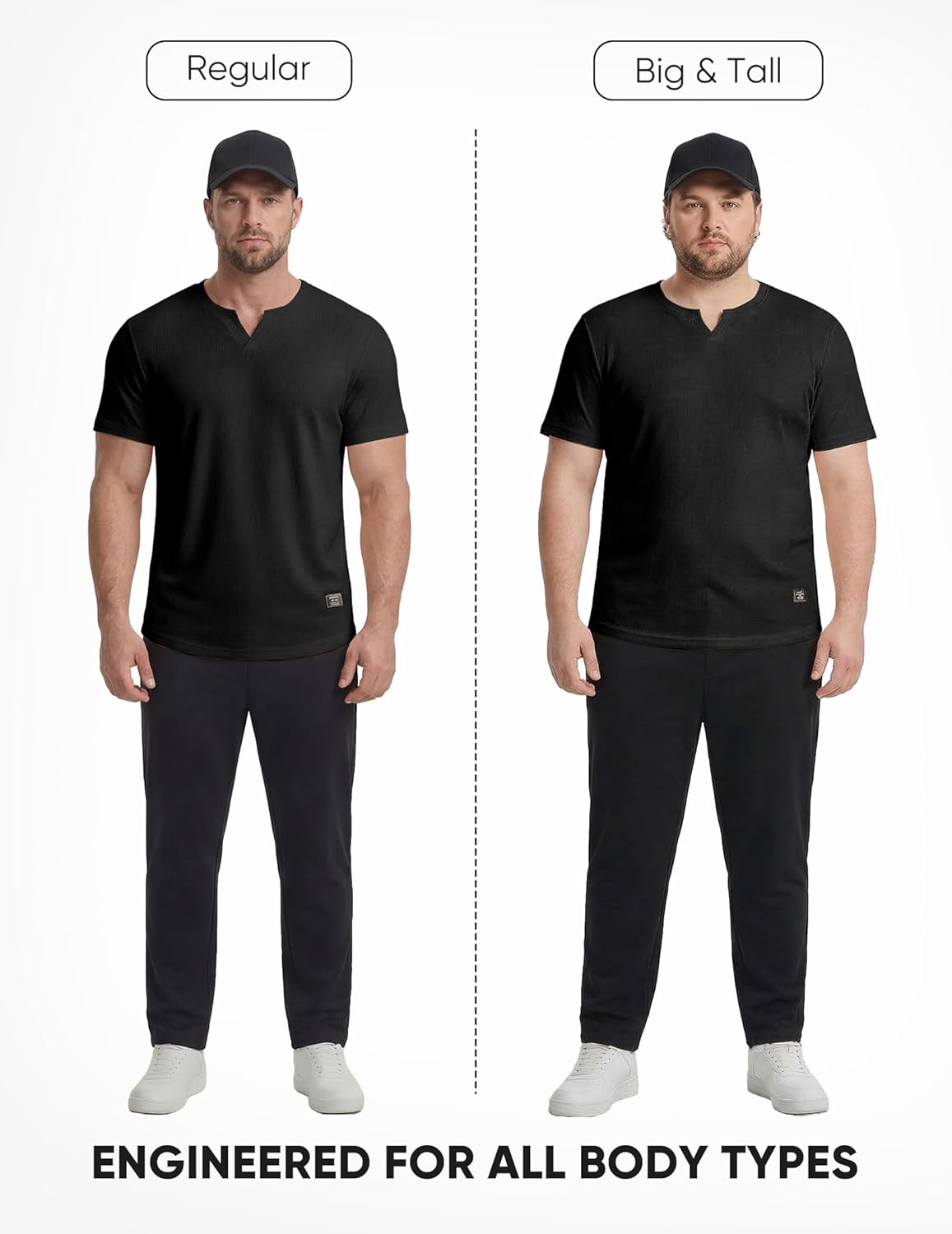 JMIERR Mens Muscle Slim T Shirts Texture V Neck Longline Henley Gym Workout Athletic Tee Shirt
