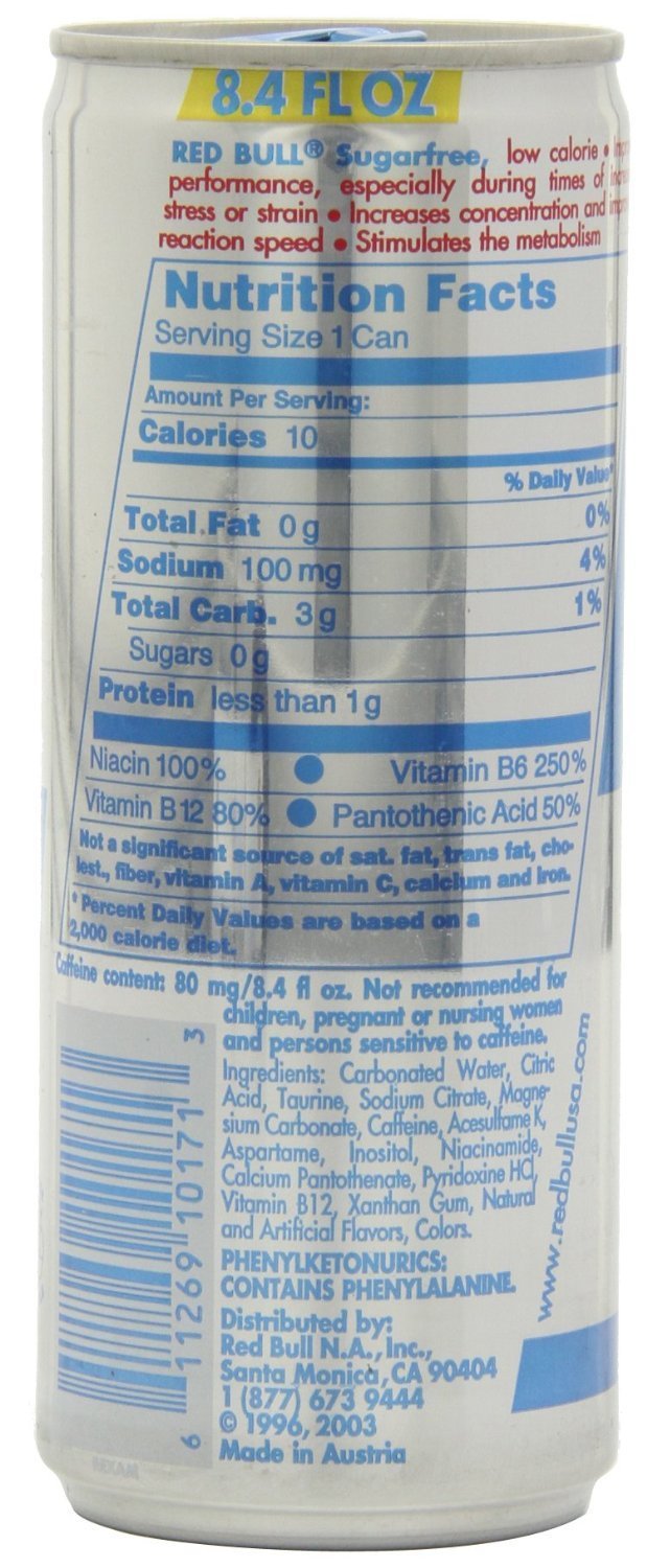 Red Bull SugarFree Energy Drink 8.4 Ounce Pack of 30