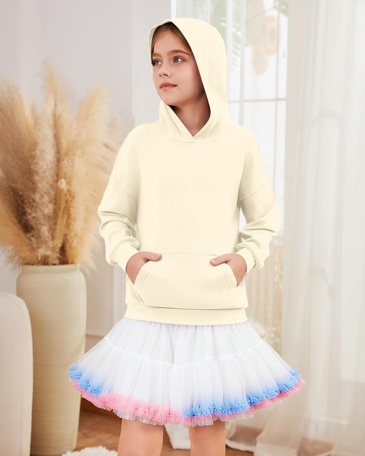 Kids Hoodeis Girls Cute Sweatshirts Pullover Long Sleeve Crewneck Drop Shoulder Tops 2025 Trendy - Image 6