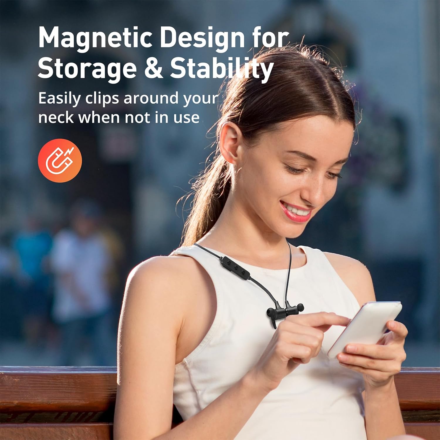 Wireless Headphones, Bluetooth 5.2 Stereo aptX Wireless Earbuds Bass Bluetooth Earbuds Bulit-in Mic with 16H Playtime, Magnetic, IPX7 Waterproof Perfect for Sport, Gym, Normal, Dark Pitch - Image 5