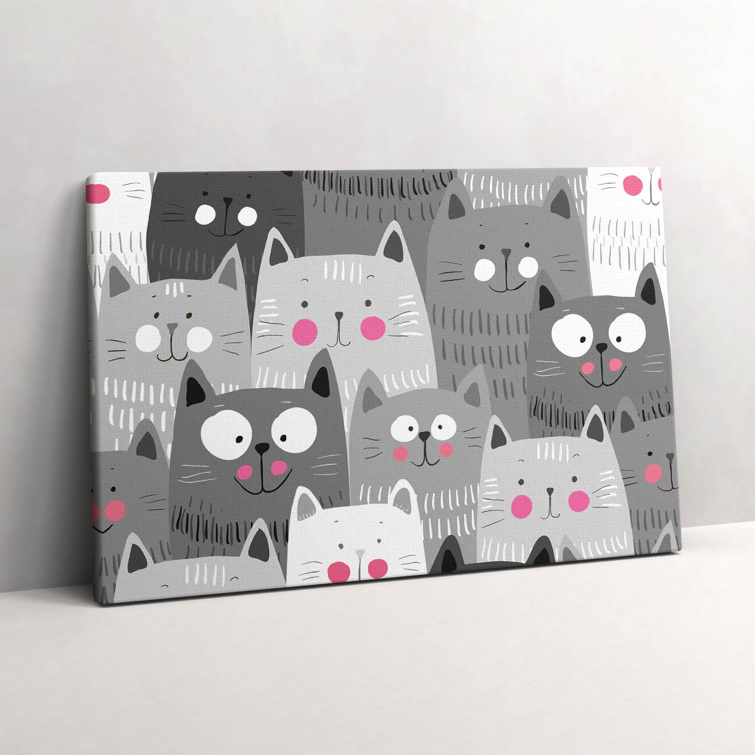 Murale peinte chats 60x40cm pour sublimer un mur blanc vide - 6