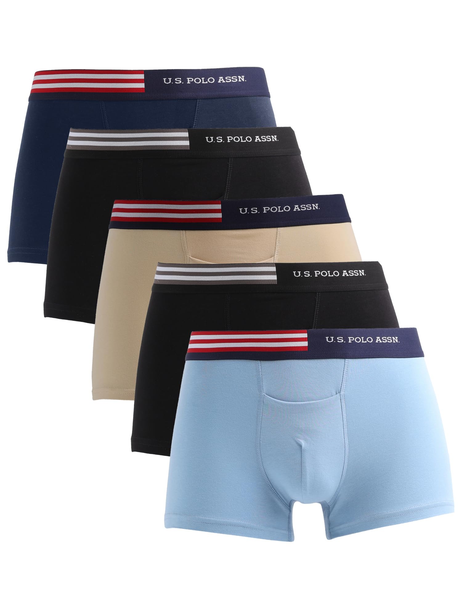 U. S. Polo Assn Men's OET06 Solid Cotton Mid-Rise Underwear Trunks - Pack of 5-image-45