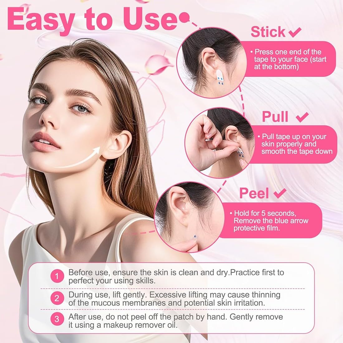 120 Pezzi Face Tape Viso Lifting, Cerotti Lifting Viso Invisible, Cerotti Antirughe for Doppio Mento, Rughe Nasolabiali e Fronte,Pelle Cadente