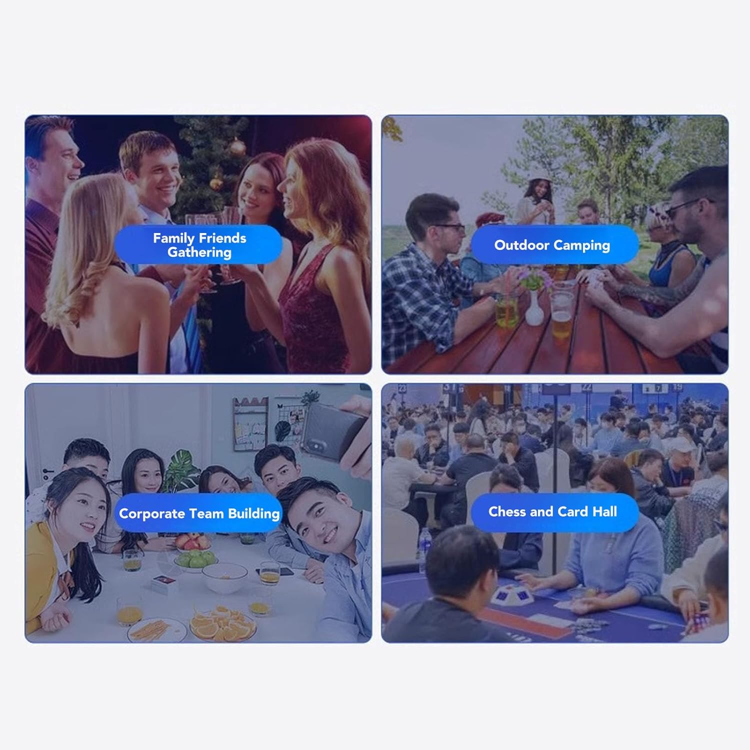 Luqeeg Automatic Card Dealer, 360 Rotating Dealing Cordless Functionality Card Shuffler Machine with Battery & Anti Slip Base Stable Electric Cards Shuffler for Home Poker Blackjack