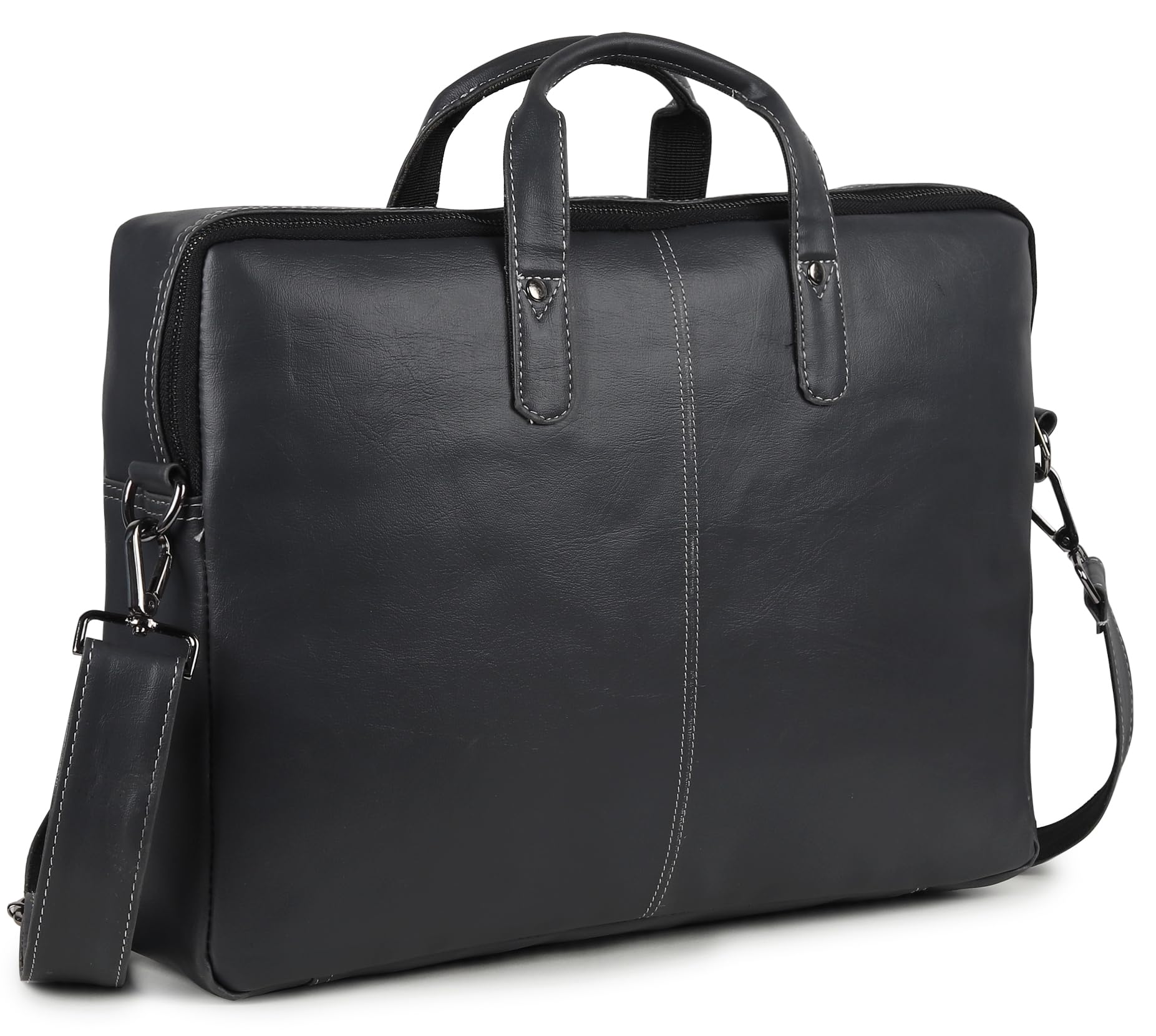 Faux Leather Laptop Bag for Men-Office Bag Fits Up to 14/15.6/16 Inch Laptop/MacBook - Formal Laptop Office Messenger Bag/Leather Bag for Men with Adjustable Shoulder Strap (Made in London)