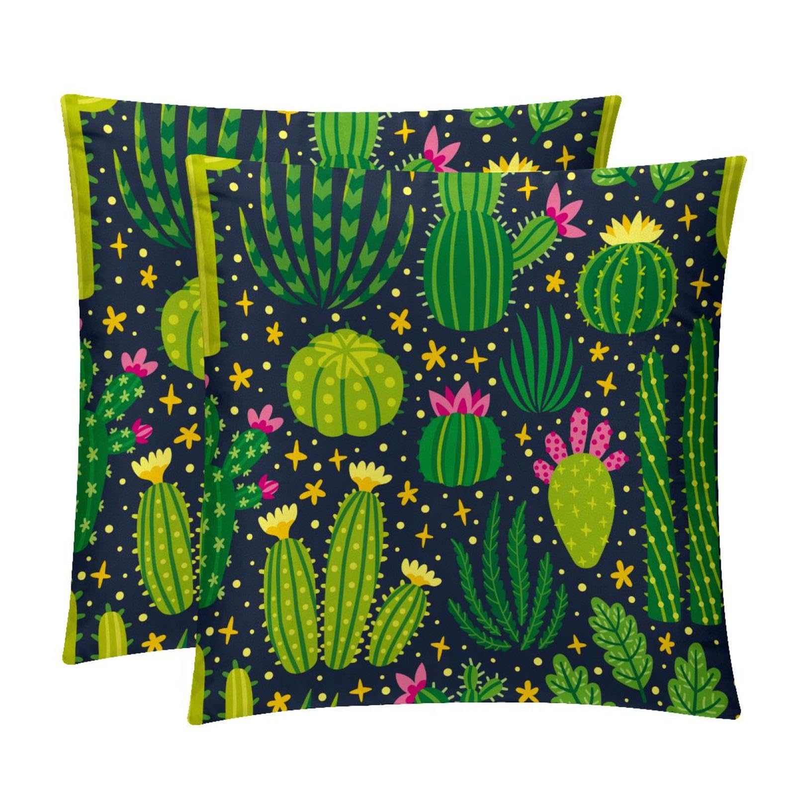 TDGKPZ Cactus Throw Pillow Covers 2 Pack Pillowcases Soft Cozy Pillow Cases For Couch Bed Sofa 45x45cm