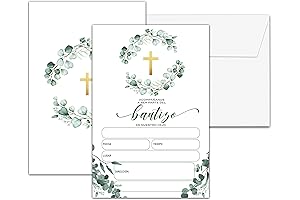 Double-Sided Elegant Bautizo Invitations
