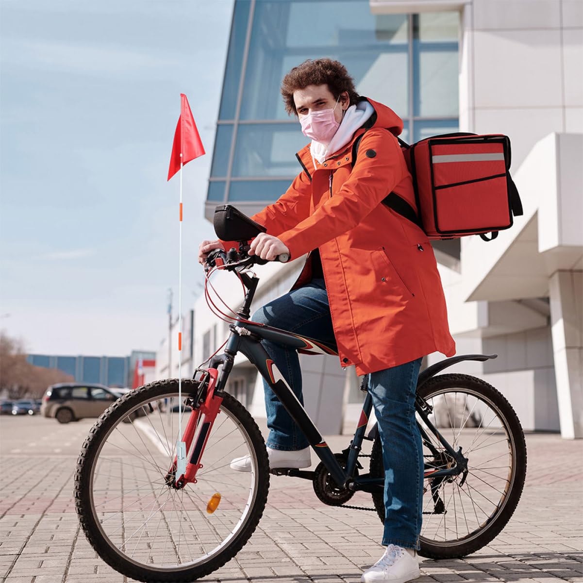 ifundom 5 Piezas Bandera de Seguridad para Bicicleta con Bandera Triangular para y Visibilidad Bicicletas para Accesorios de Seguridad