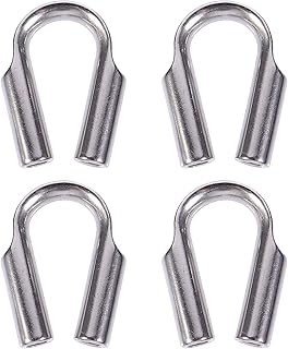 Cabilock 4pcs Wire Rope Sleeves Stainless Steel Rope Thimble Heavy Duty Thimble Cable Wire Rope Thimble Wire Rope Chain Thimble Galvanized Thimble 8mm Thimble Rings Collar Tubular