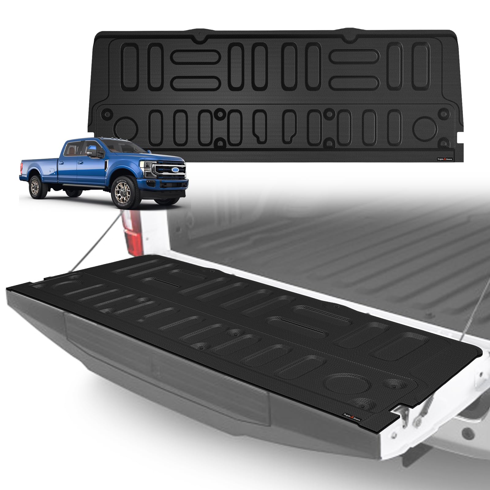 TripleAliners Tailgate Mat Compatible with 2017-2022 Ford Super Duty F250/F350/F450 Accessories, Tailgate Cover Custom Fit All Weather Protection Pickup Liner