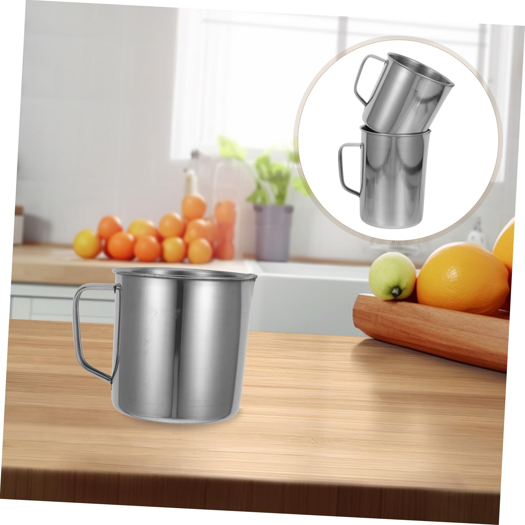 HEALLILY 2 Misurini da Laboratorio in Acciaio Inox 500ml e 1000ml, Leggeri Marcature Chiare, per Cucina e Usi Medici