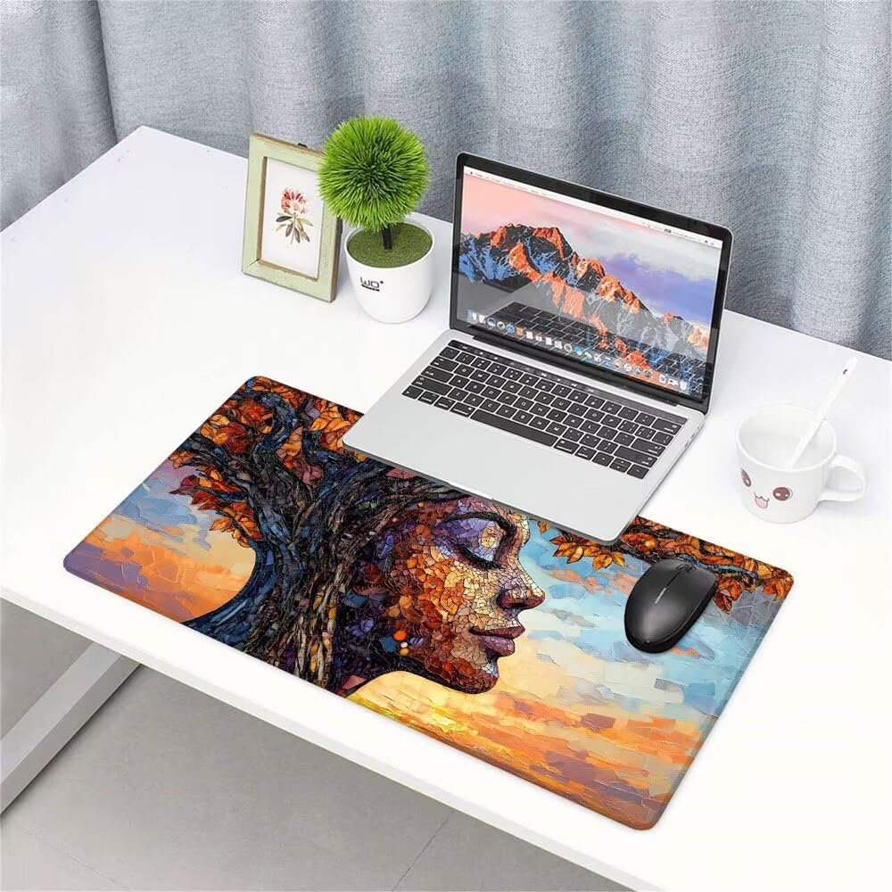 Alfombrilla de Mouse para Juegos, Giallo, XXL, Antideslizante, Impermeable, Diseño de Astratto, Extendido, Grande, 1200x600x3mm, para PC, Laptop, Ufficio, Famiglia d-560