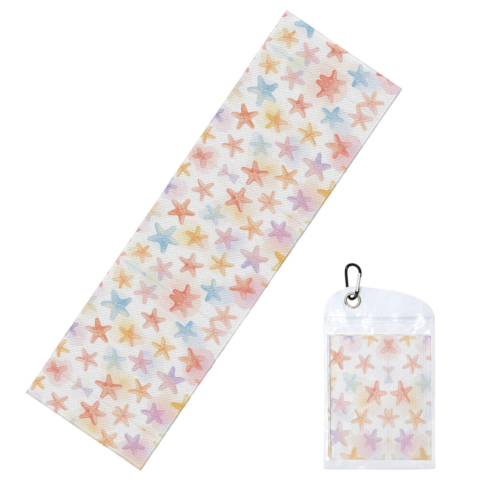 DUYIOKH Rainbow Starfish Print Cooling Towel, Portable Towel for Gym Workout Golf Beach World Cup Sports Hot Weather