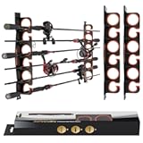 KastKing SafeGuard Fishing Rod Holder for Garage&comma; Wall or Ceiling Mounted Fishing Rod Rack Storage Organizer&comma; Fishing Pole Holder Holds 6 Rods or Combos in Less Than 18 Inches