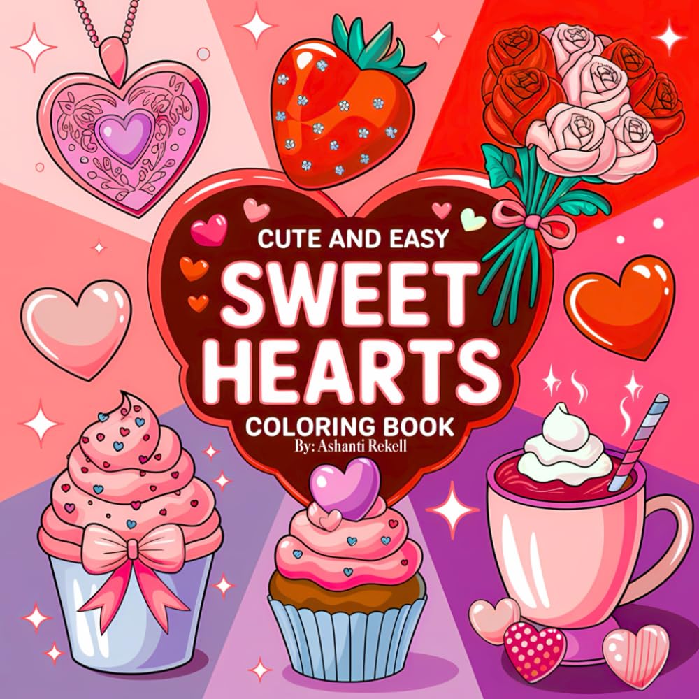 Sweet Hearts: Cute and Easy Coloring Book