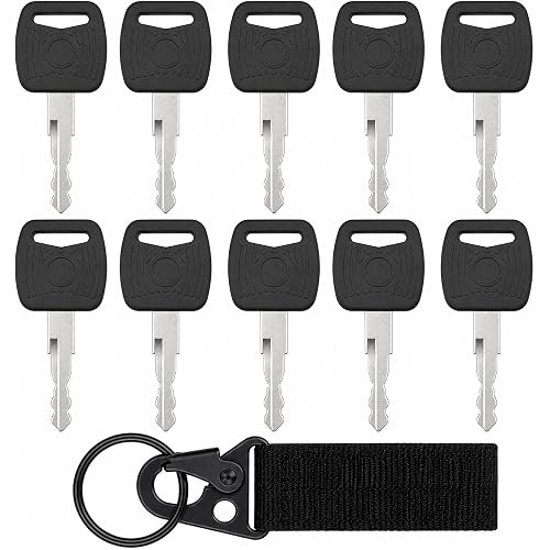 10 Pack Ignition Keys 8035807 14603 14607 Compatible with Skytrak JLG Bobcat Caterpillar JCB, Heavy Equipment Keys for Telehandler Forklift with Keychain