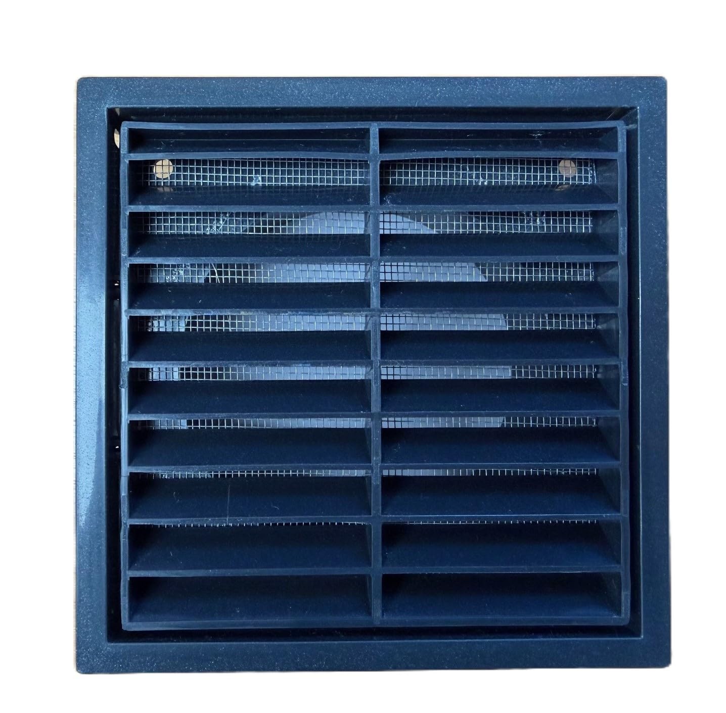 Fixed Louvered Wall Vent Grille 100mm / 4" Dark Grey Anthracite External Exterior Ducting Air Round Spigot Fly Screen