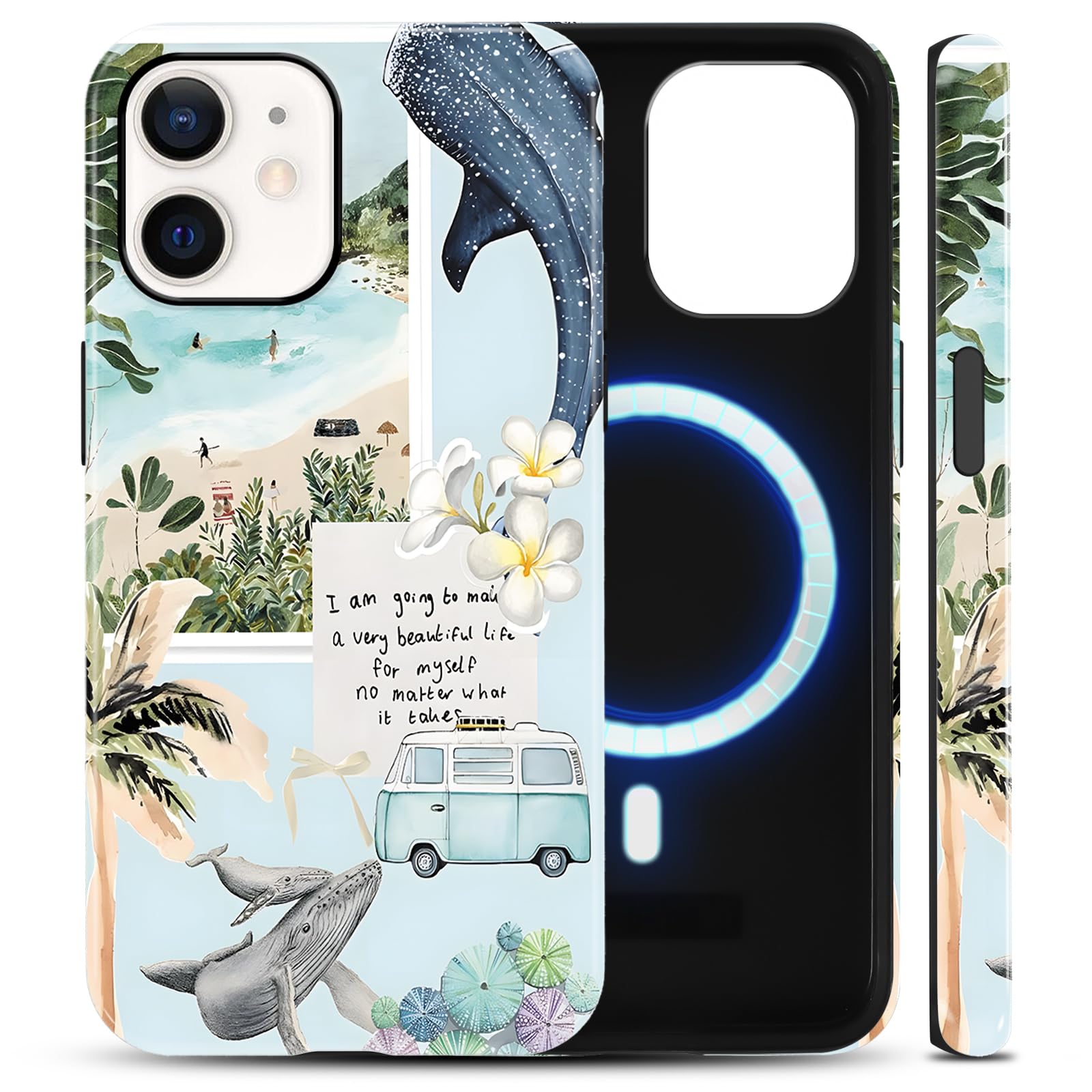 Coque iPhone 12 antichoc MagSafe design baleine italienne - 8