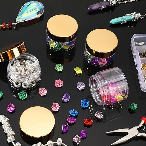 Miniatura 6 de Patelai 4 tarros redondos transparentes de boca ancha a prueba de fugas con tapas para almacenamiento de viajes, maquillaje, productos de belleza,