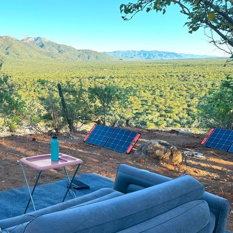 Miniatura 6 de Mesa plegable para TV (juego de 2), lavanda pastel, 17 x 22 x 26 pulgadas, bandejas glamping portátiles para interiores y exteriores con espacio