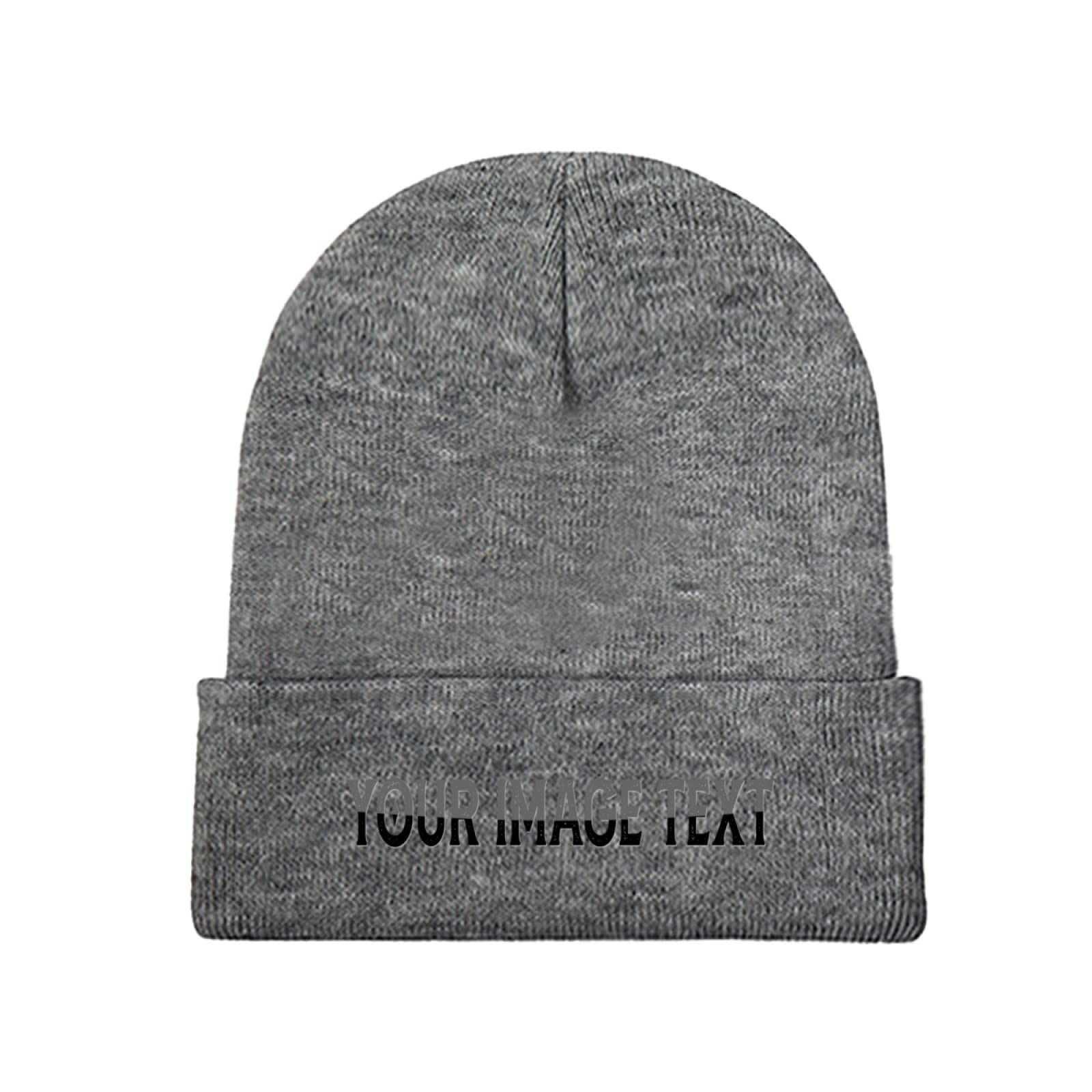 Miujonvy Unisex Darkgray Design Bucket Hat For Men Women Your Logo Here Cuffed Beanie Hat