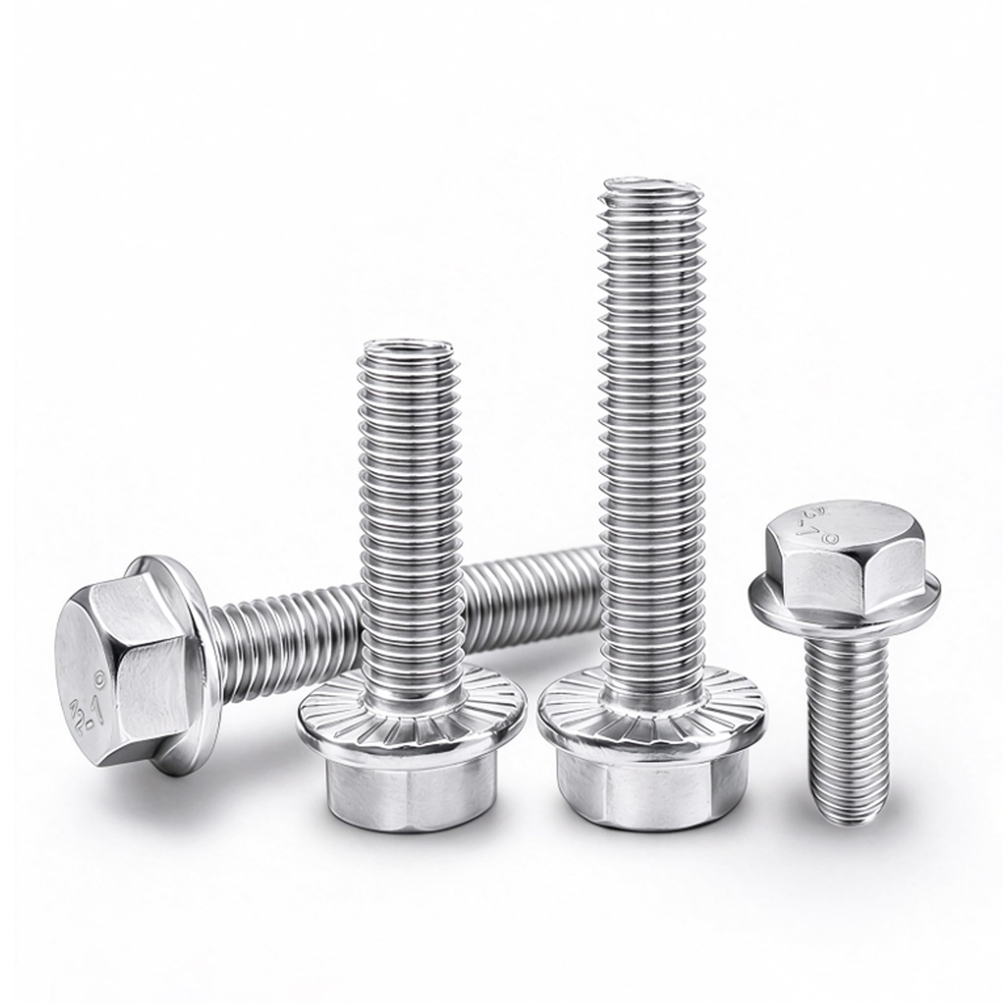 Hoomuy M6 x 35mm 20pcs Heavy Duty Flanged Hex Head Bolts, Flange Hexagon Head Screws, Stainless Steel 304, Metric Fully Threaded, Bright Finish
