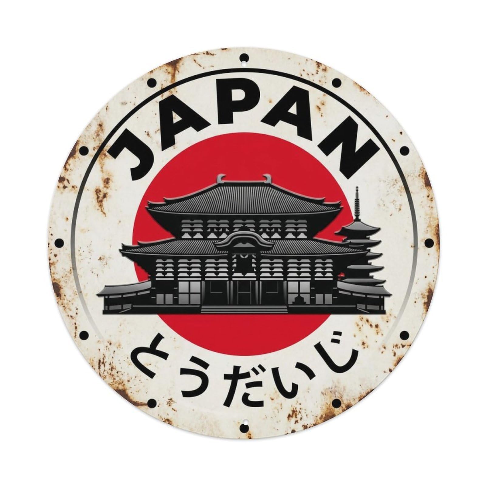 Todaiji Temple Japan Grand Buddhist Structure Aged Metal Tin Sign