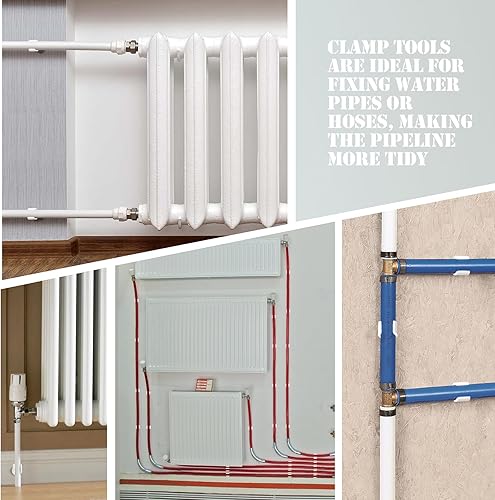 Miniatura 4 de Litoexpe Abrazaderas de tubo de agua PEX de 12 pulgada, Soporte de tubo de PVC de 0.630 in, Perchas de soporte de tubo PEX con gancho en U de