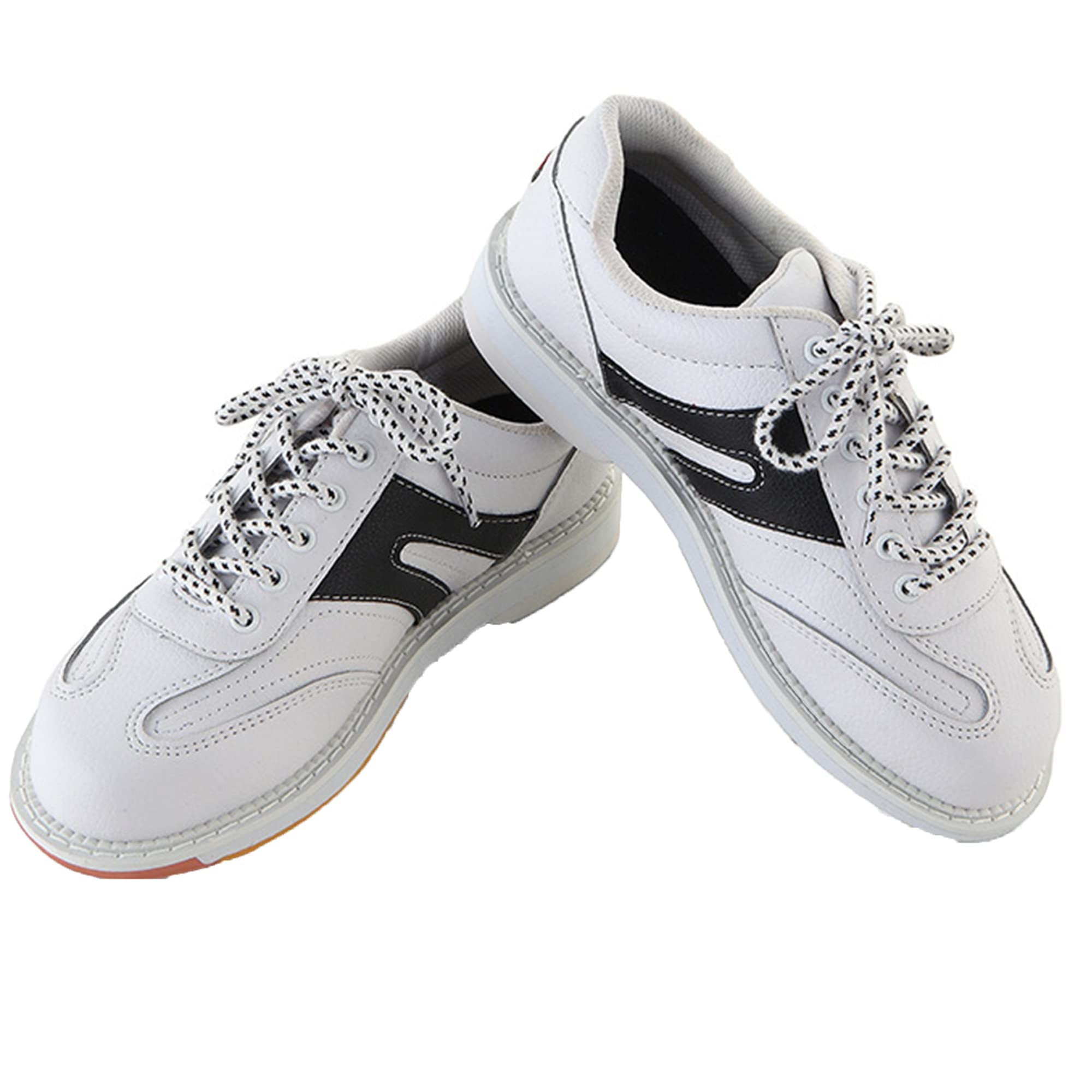 VEACAM Bowling Footwear, Youth Bowl Shoes Breathable Walking Shoes Lightweight Bowling Sneakers for Men Women,White,4