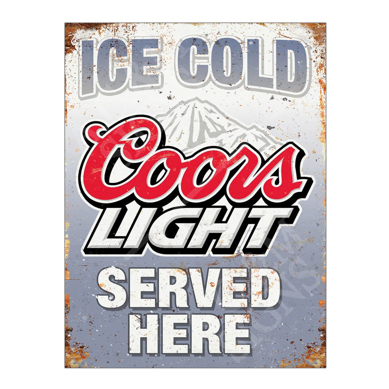 Metal Sign Plaque Print Poster Retro Vintage Ice Cold Coors Light Served Here Gift Dad Man Cave Shed Home Bar Ref12700 (8x6 inches (Approx) 20cmx15cm)