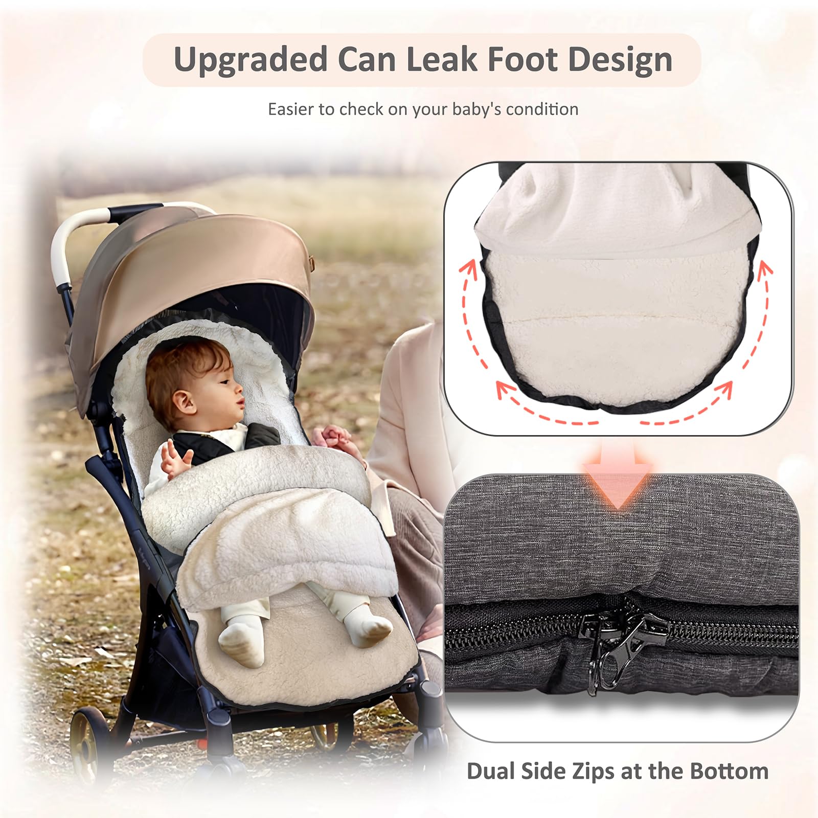 Fusack Kinderwagen Winter Universal Verdickt Lammwolle  Fr Alle  Kinderwagen
