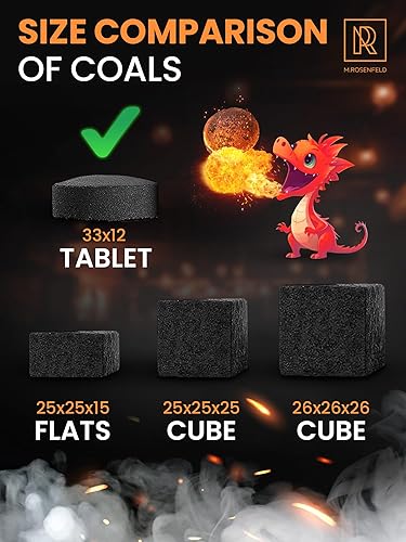 Miniatura 8 de 30 tabletas de carbón para incienso, carbón de narguile de narguile para cachimba, tabletas de carbón ligero rápido, discos de carbón de incienso de