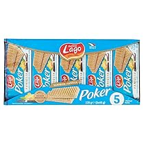 Lago 1968, Poker Vaniglia 5x45g, Wafer con Vellutata Crema alla Vaniglia 75% con 3 Strati Friabili di Wafer