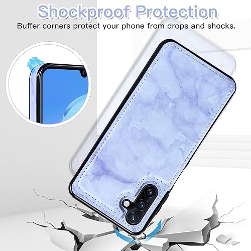Miniatura 6 de Asuwish Funda de teléfono para Samsung Galaxy A13 5G con protector de pantalla de vidrio templado y billetera de mármol abatible con soporte para