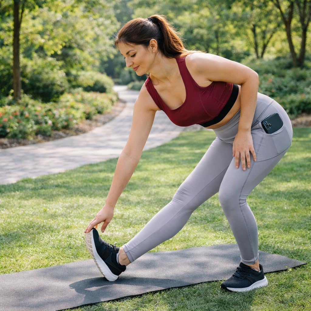 Workout Leggings for Women with Pockets,High Waisted Butt Lifting Pants,Tummy Control Compression Capri Leggings