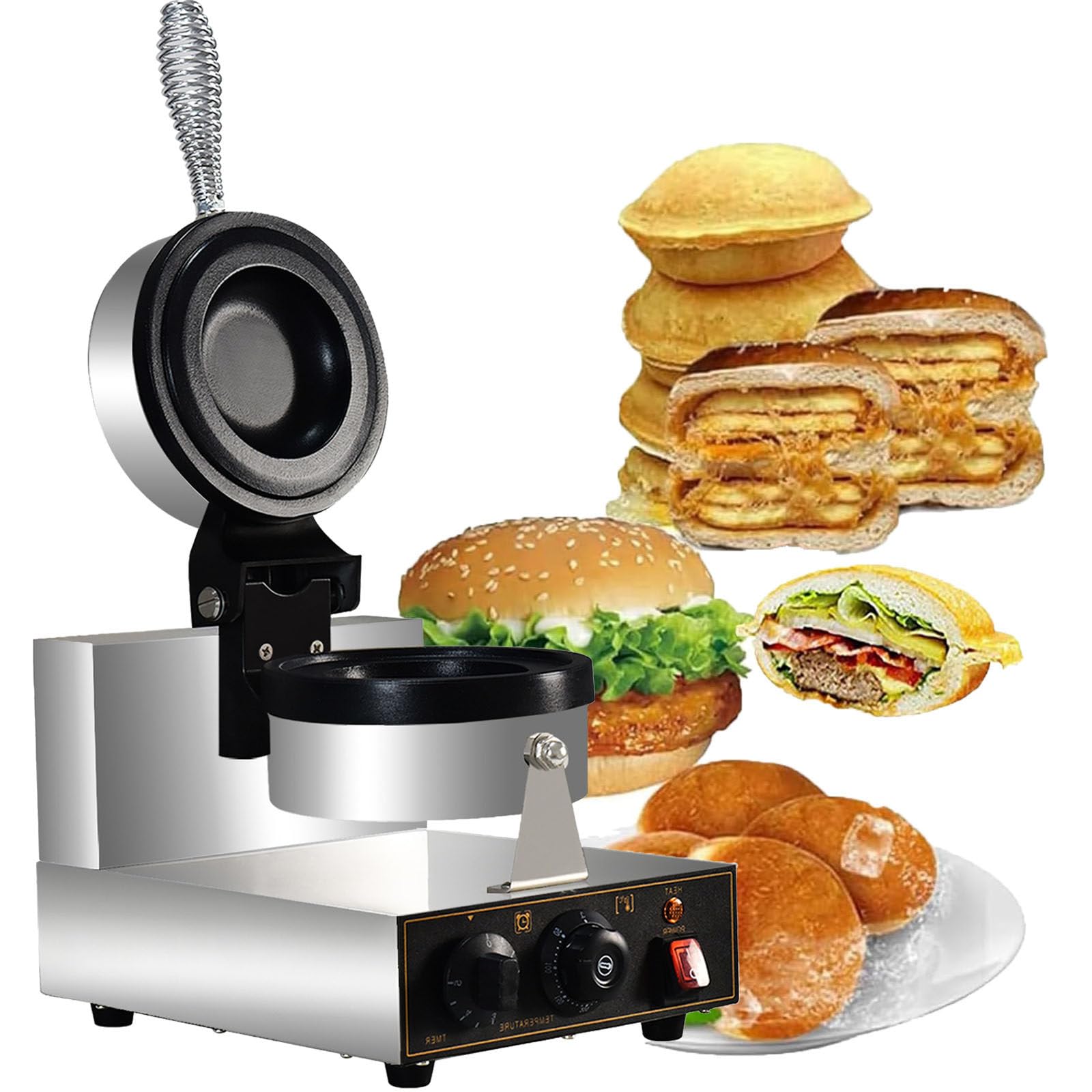 Maszyna do burgerów z lodami, toster elektryczny do robienia hamburgerów | komercyjna maszyna do robienia burgerów z lodami, do restauracji, hoteli, barów, kawiarni, przekąsek